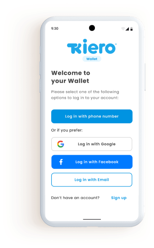 Tkiero App Welcome Screen